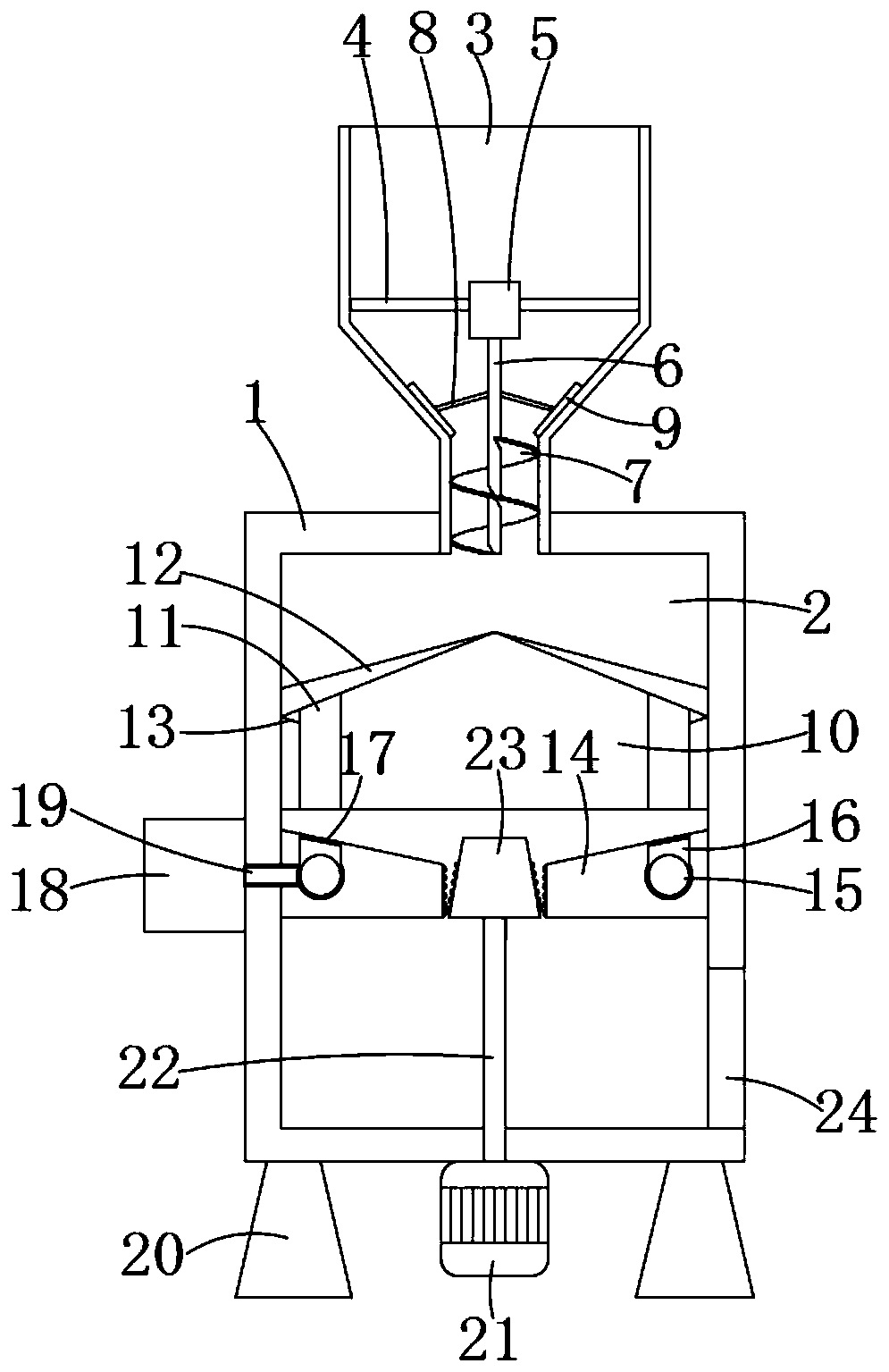 Drying and crushing integrated equipment for peach gum production with uniform drying function