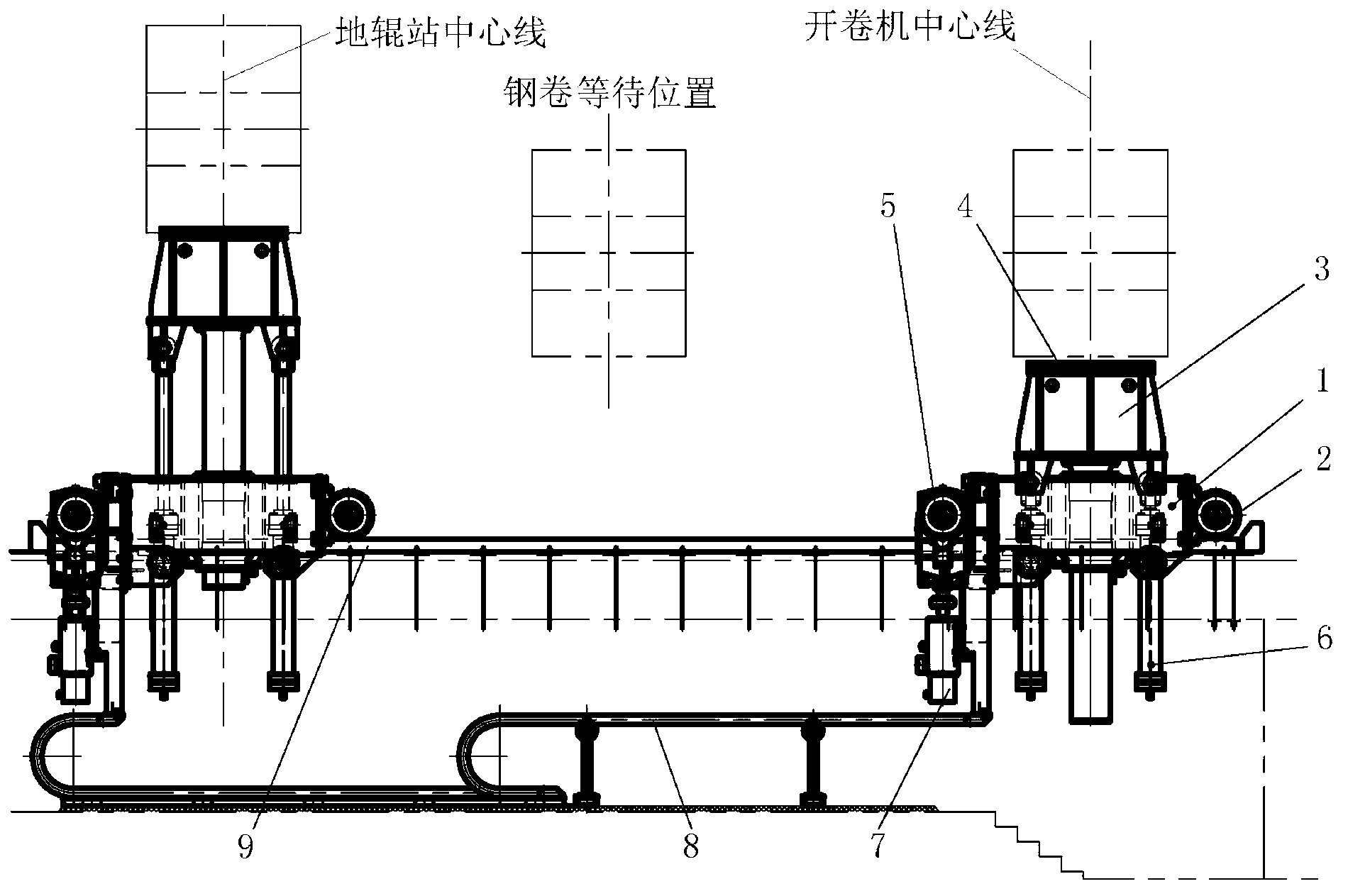 Double protection control method for upward coiling process of steel coiling vehicle