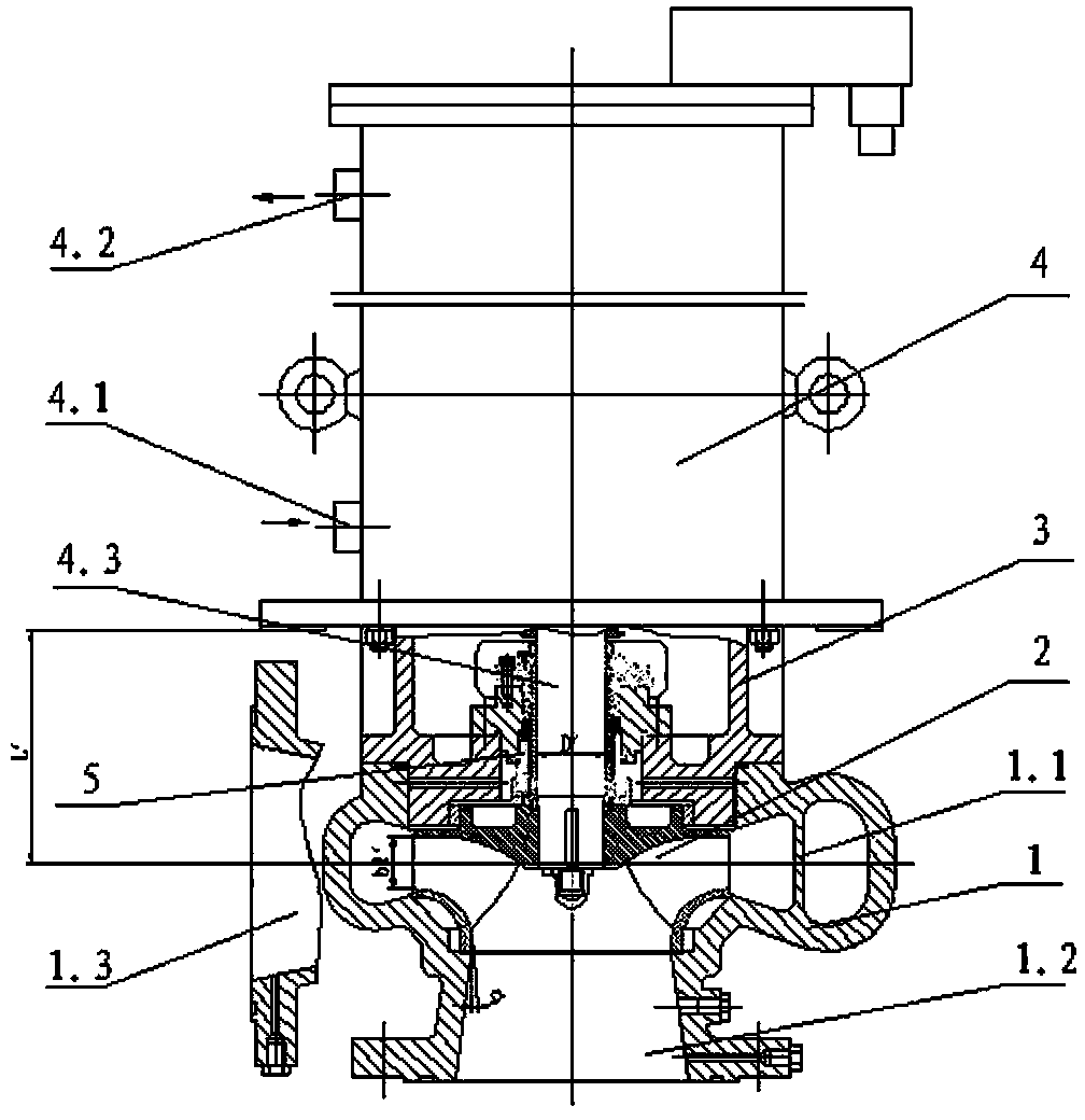 Vertical centrifugal pump unit with noise reduction function and low vibration level