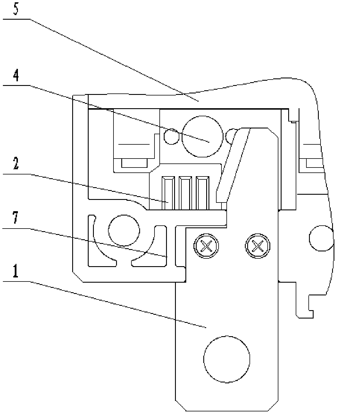 A DC PC-level double-power switch arc extinguishing structure