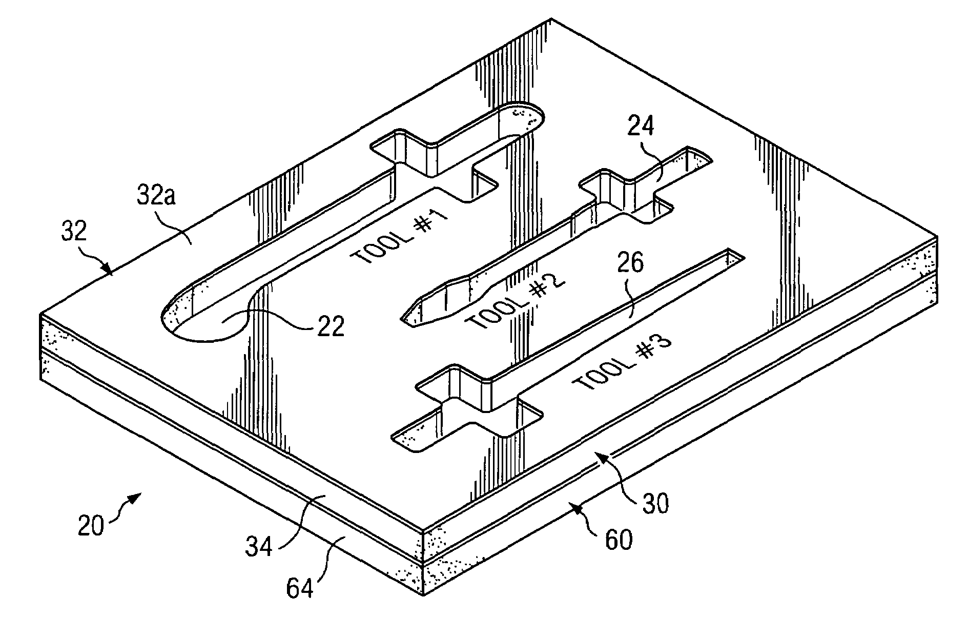 Layered tool holder with visible identification