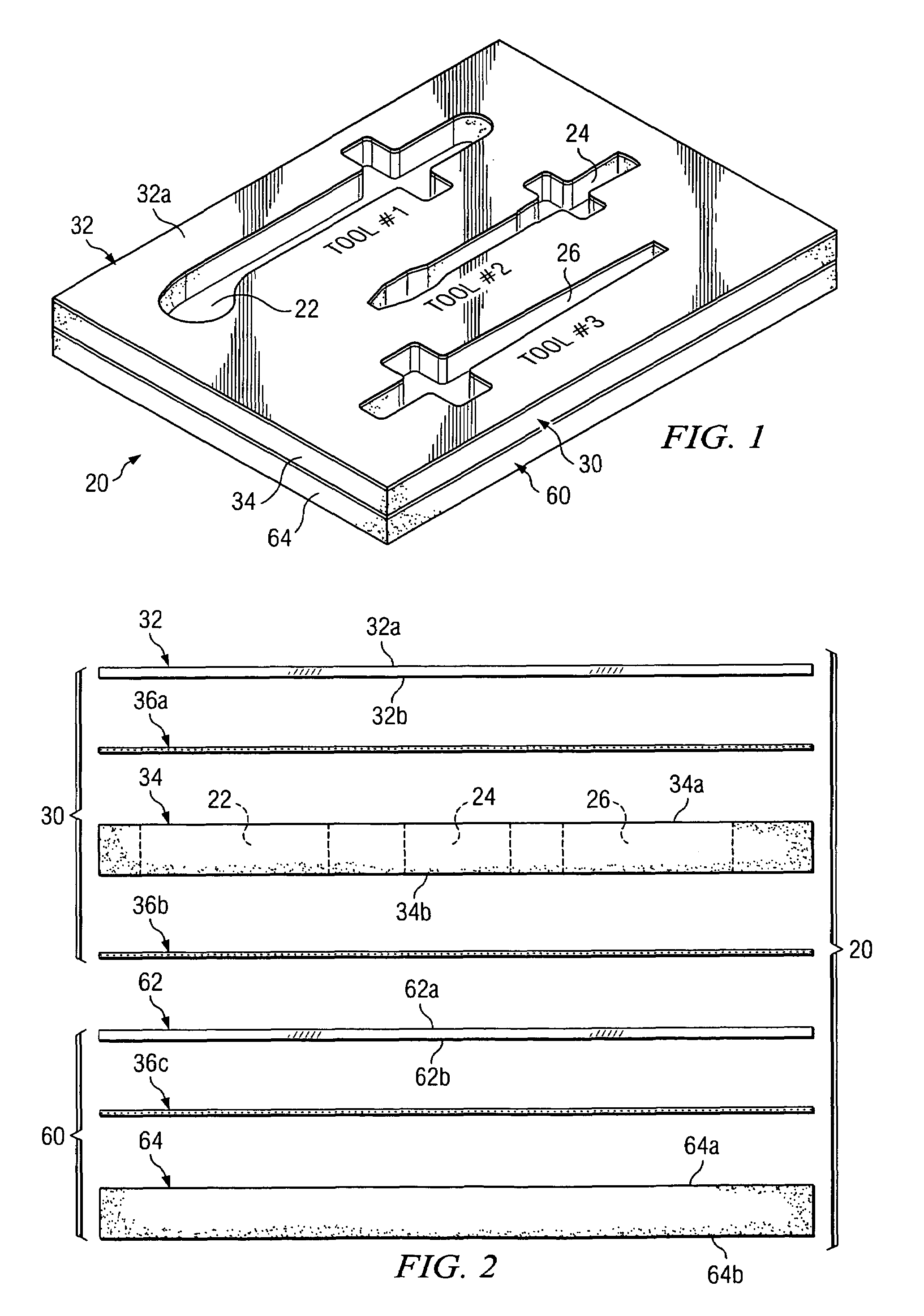 Layered tool holder with visible identification