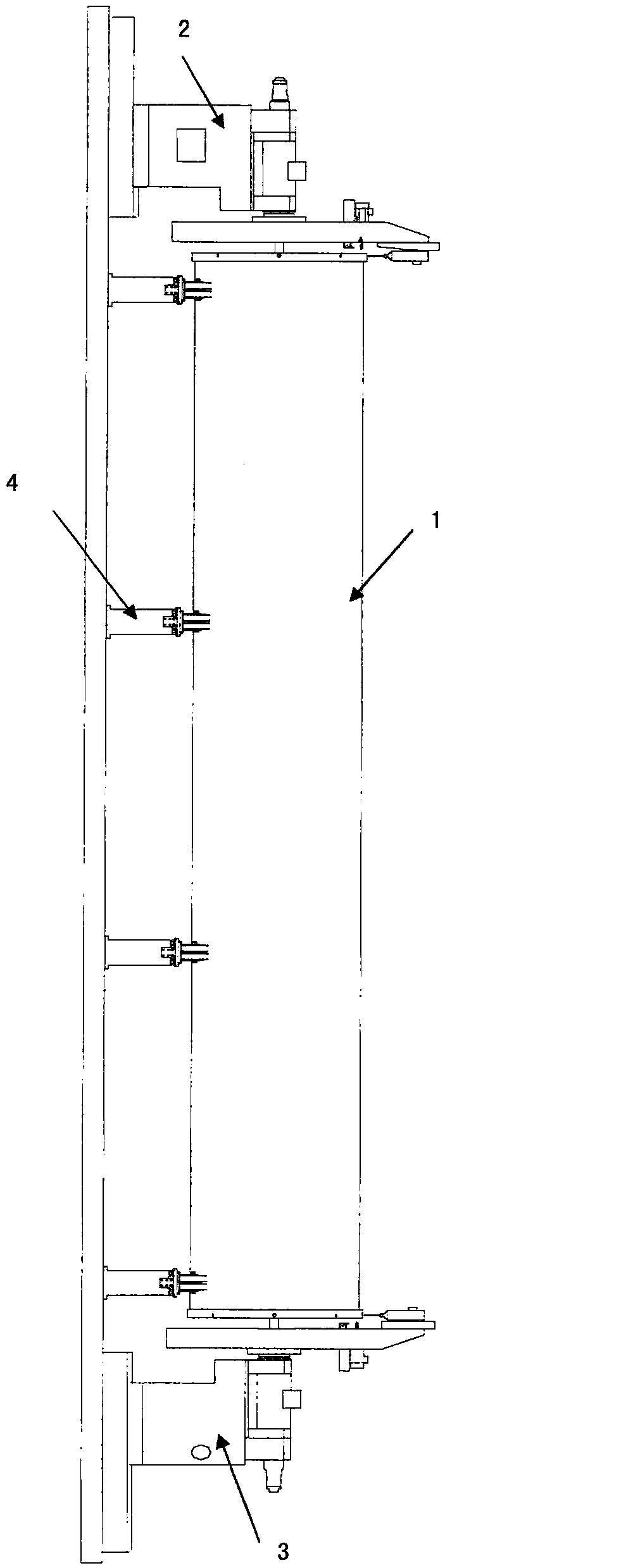 Automatic drilling device for end frames of composite material barrel