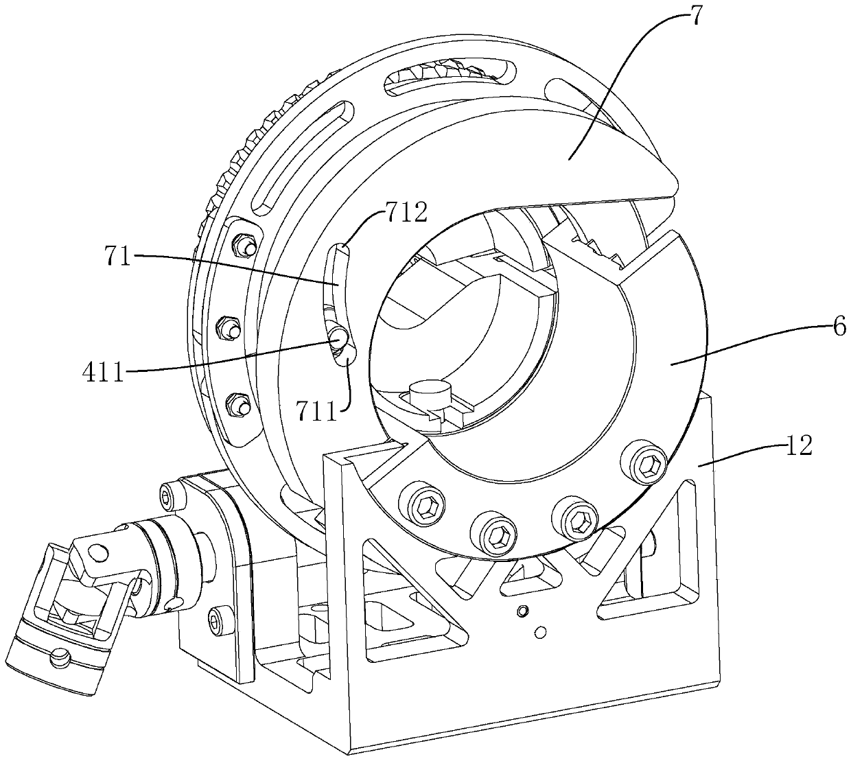 Lightweight overhead wire automatic stripping device based on the principle of four-bar linkage mechanism