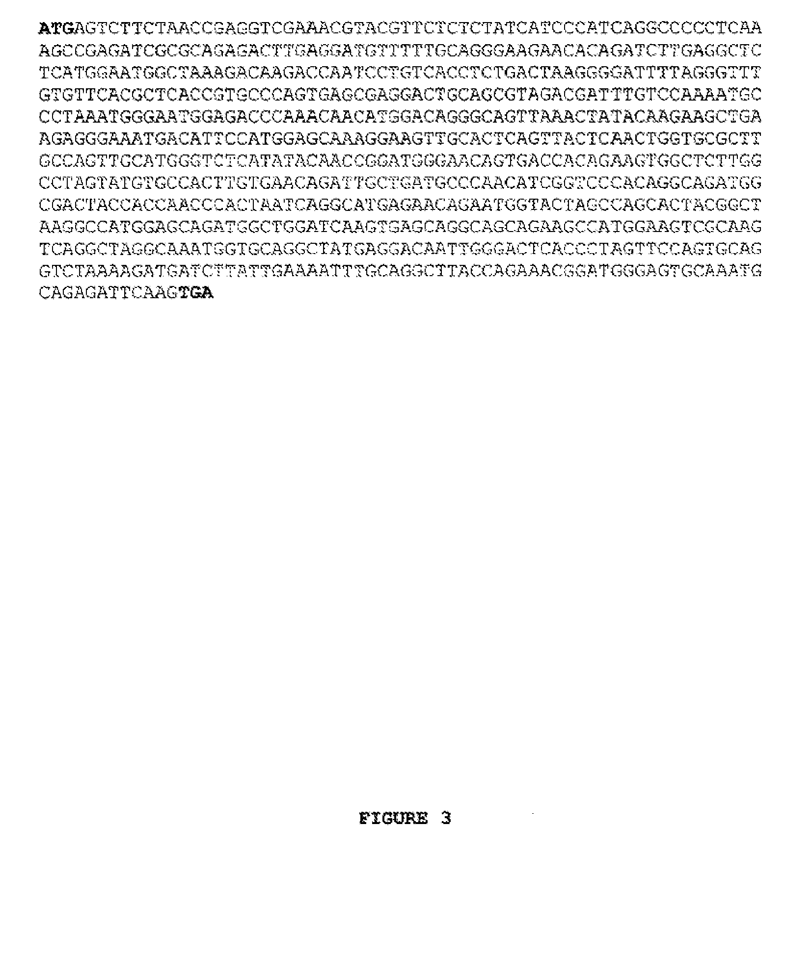 Highly efficient influenza matrix (M1) proteins