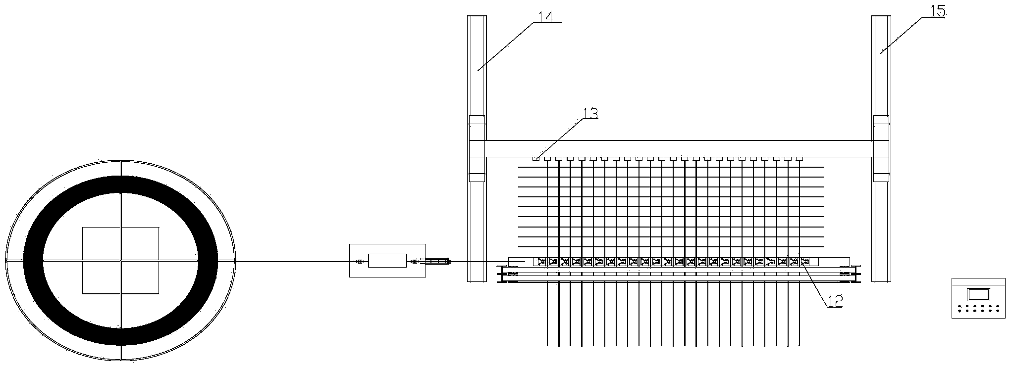 Rebar mesh knitting unit