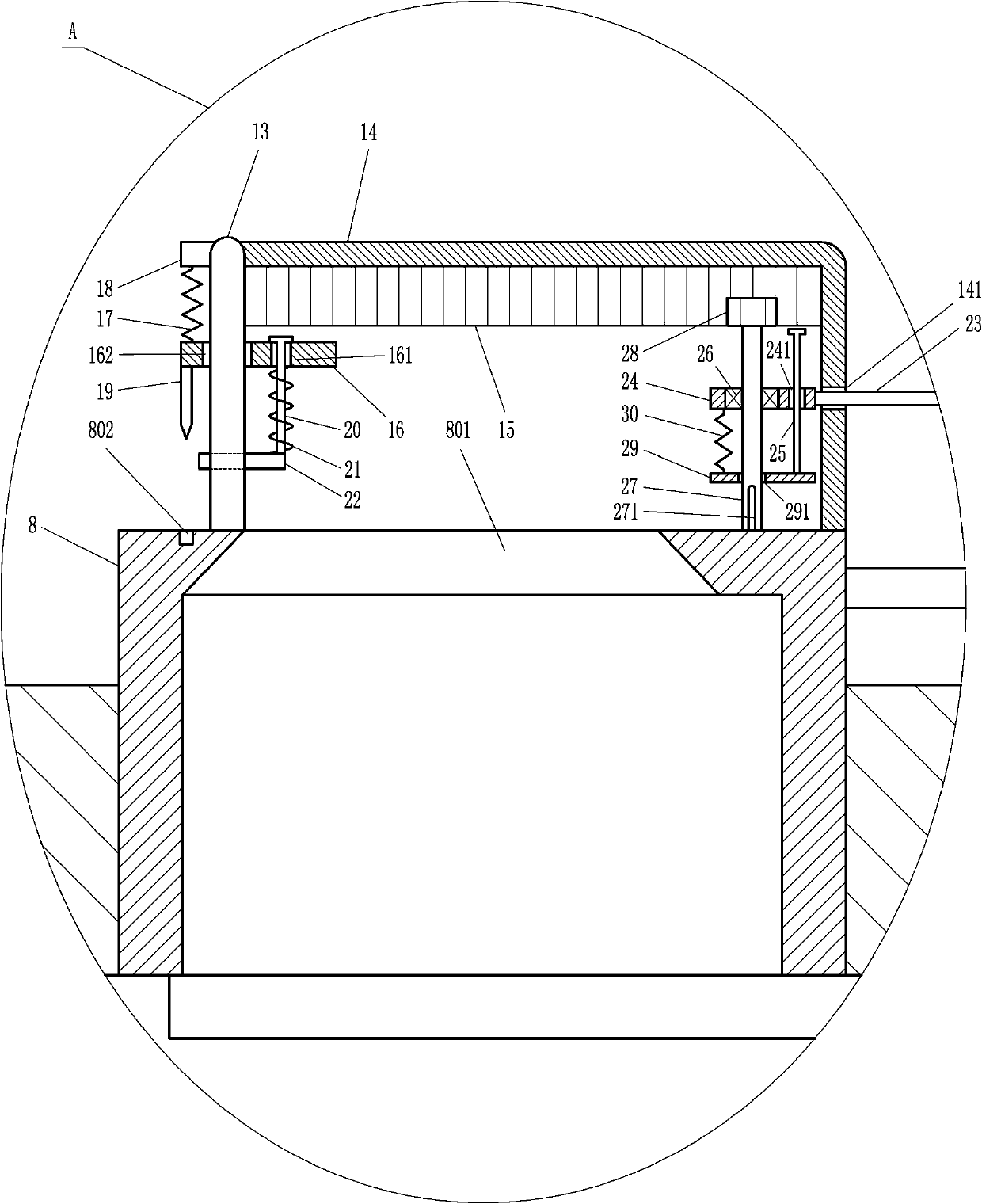 Convenient needle-bending type garbage bin for medical treatment