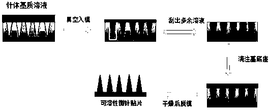 Immediately-release haemophilus Type B conjugate vaccine soluble microneedle and preparation method thereof