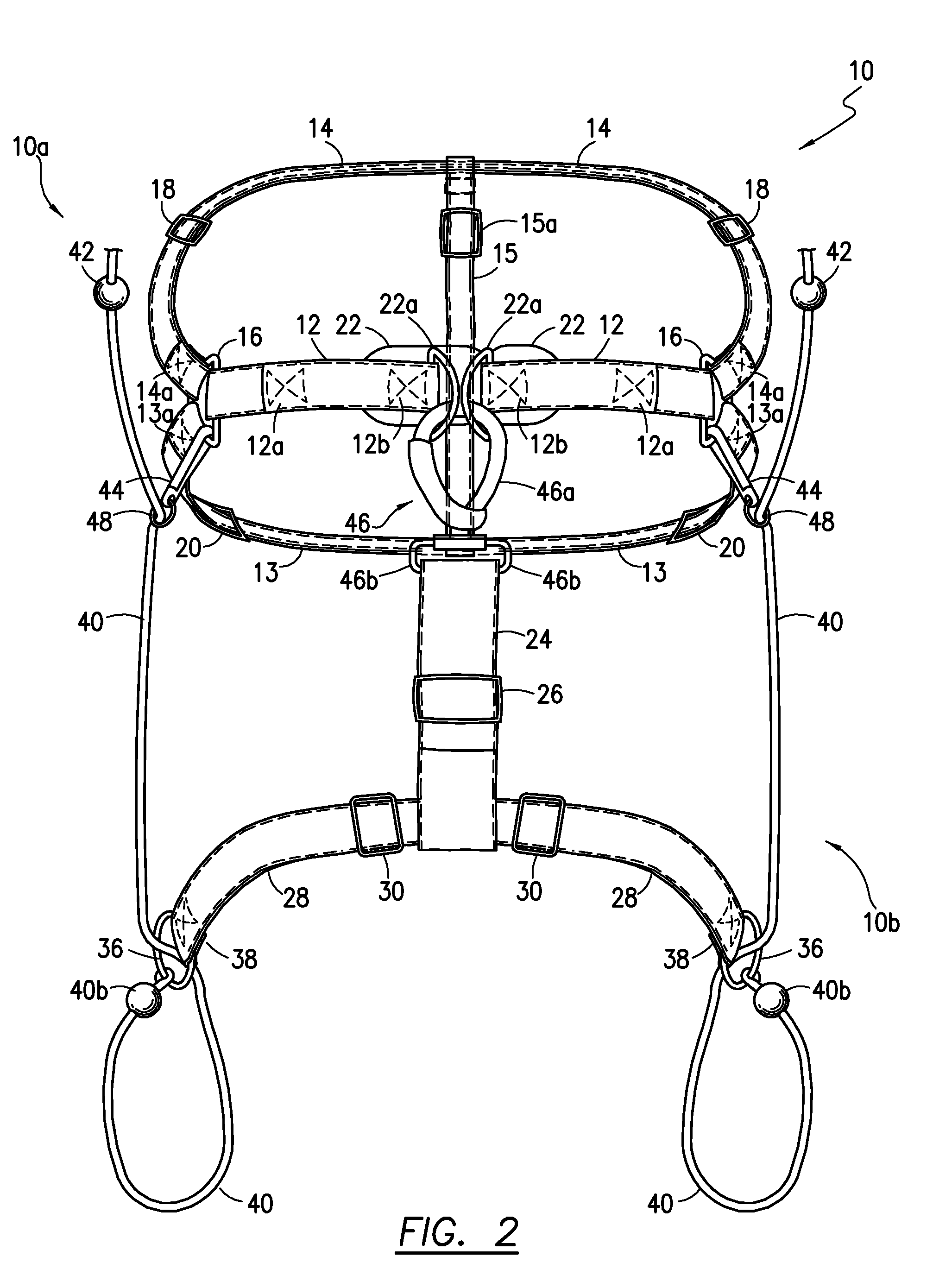 Motion control harness for a medium to large dog