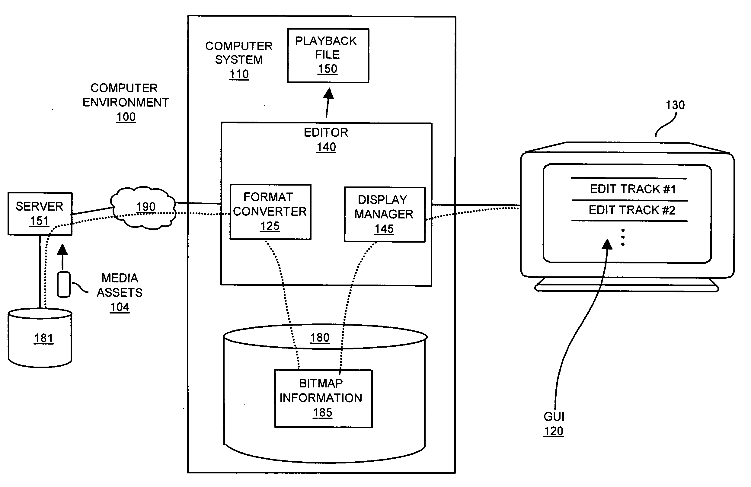 Rendering of video based on overlaying of bitmapped images