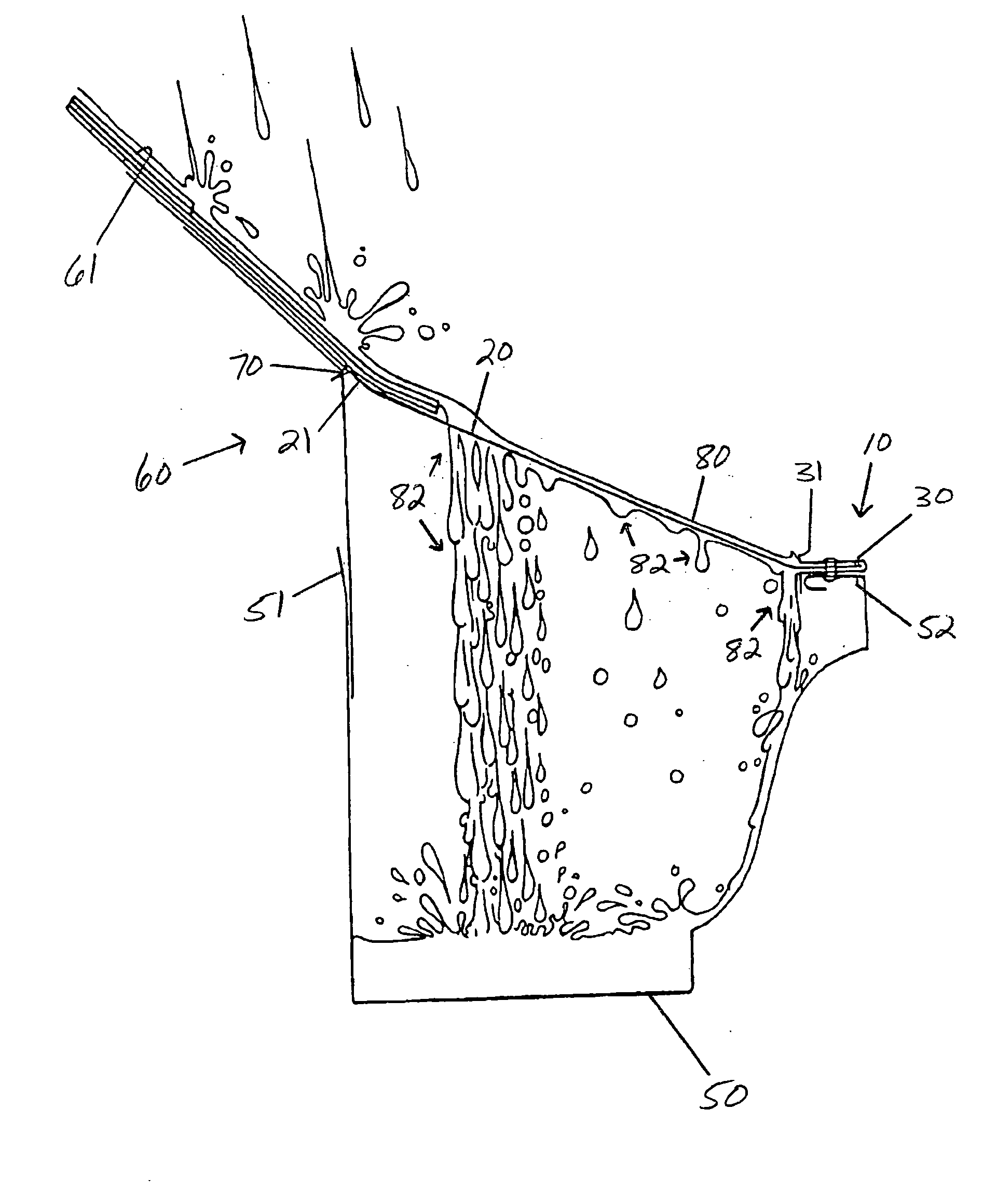 Gutter screen termination trim with water tension breaker