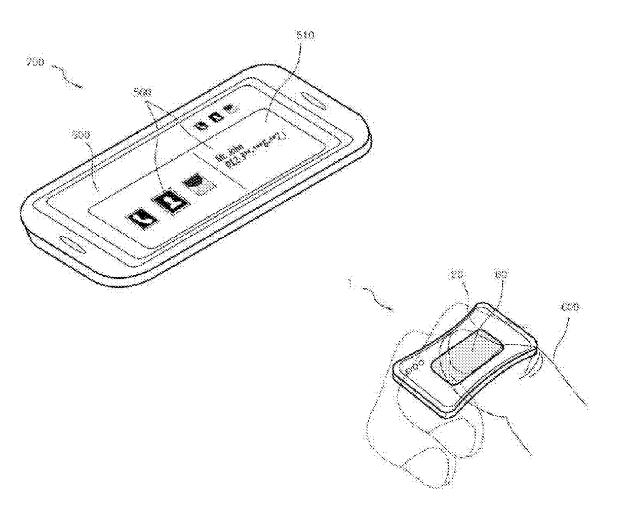 Touch device using thumb