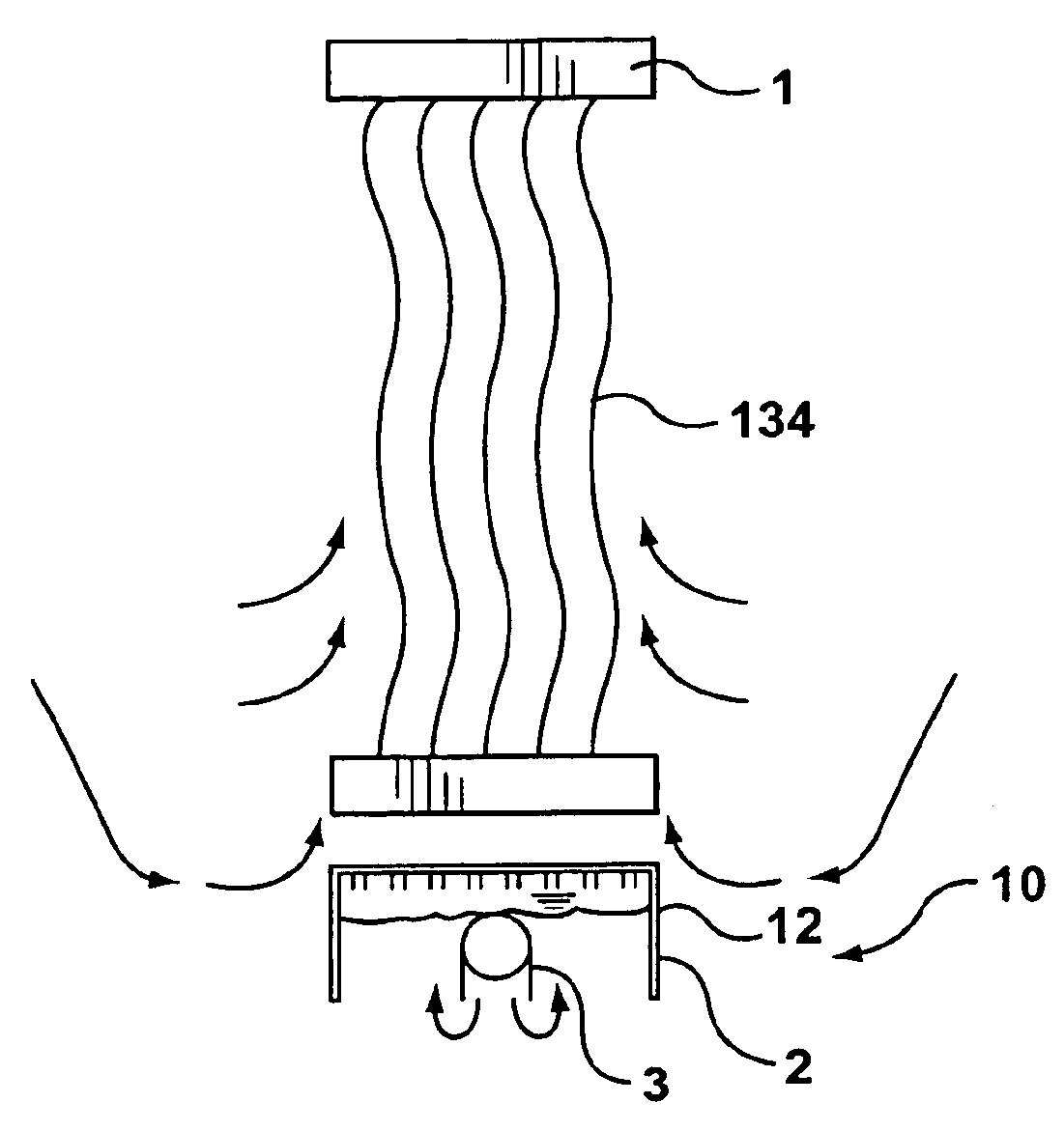 Inverted air box aerator and aeration method for immersed membrane