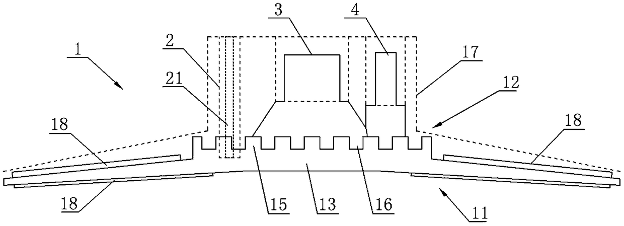 Negative pressure suction cup for uniform drug delivery with split channel