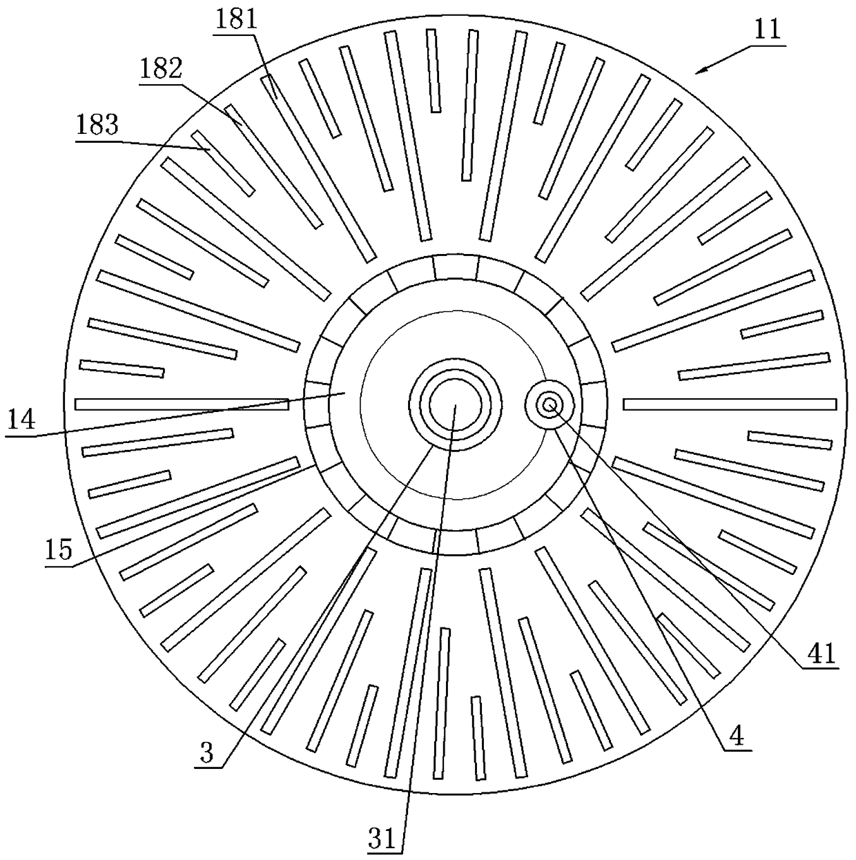 Negative pressure suction cup for uniform drug delivery with split channel