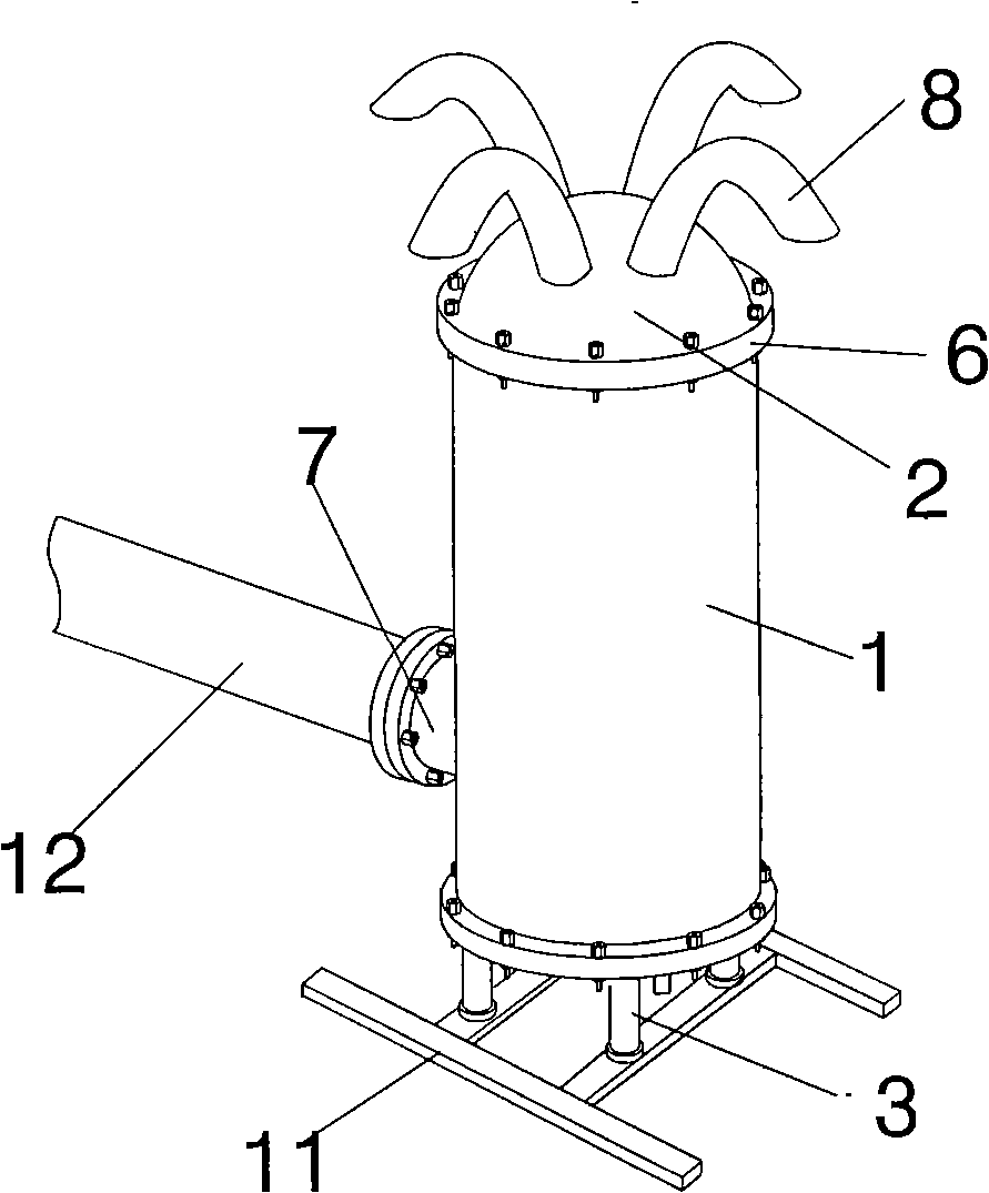 Silencing method for gas exhaustion/steam discharging pipe of electric power plant, and novel environment friendly silencer