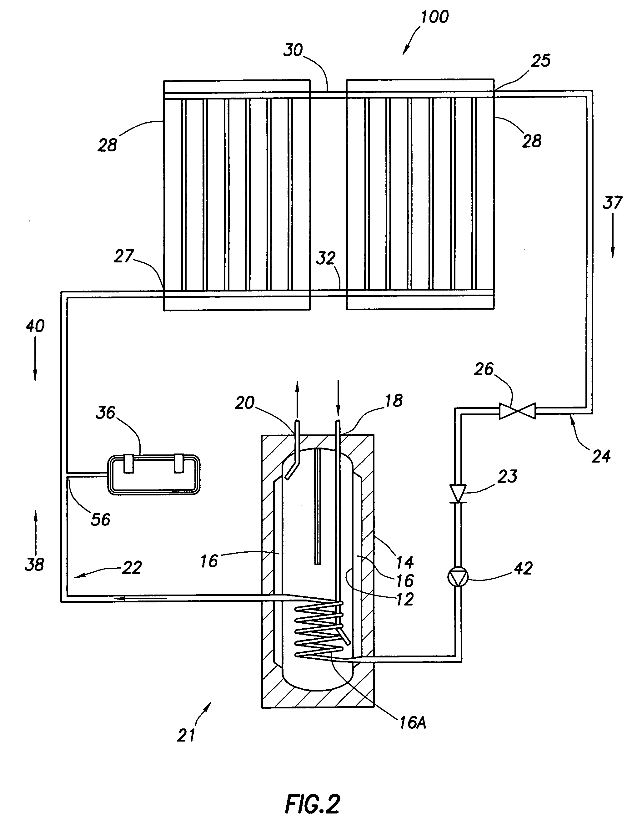 Protection system for a solar water heating system