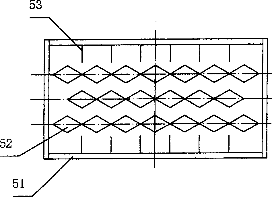 Wave plate pipe heat exchanger with transerse rib