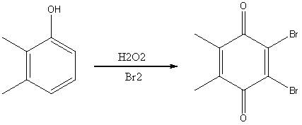 A kind of synthetic method of targeted antioxidant skq1 intermediate 2,3-dibromo-5,6-dimethyl-p-benzoquinone