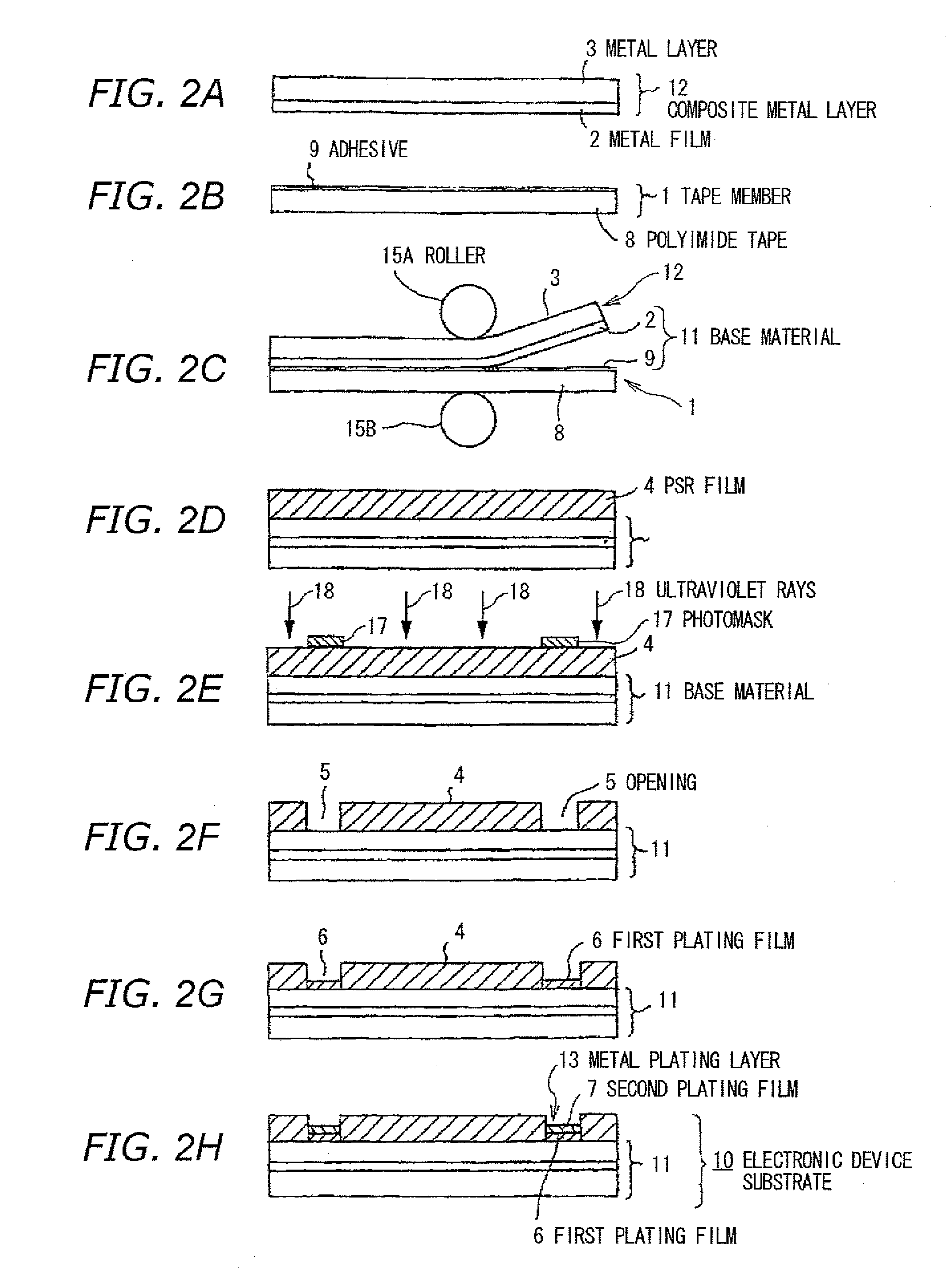 Electronic device substrate, electronic device and methods for making same