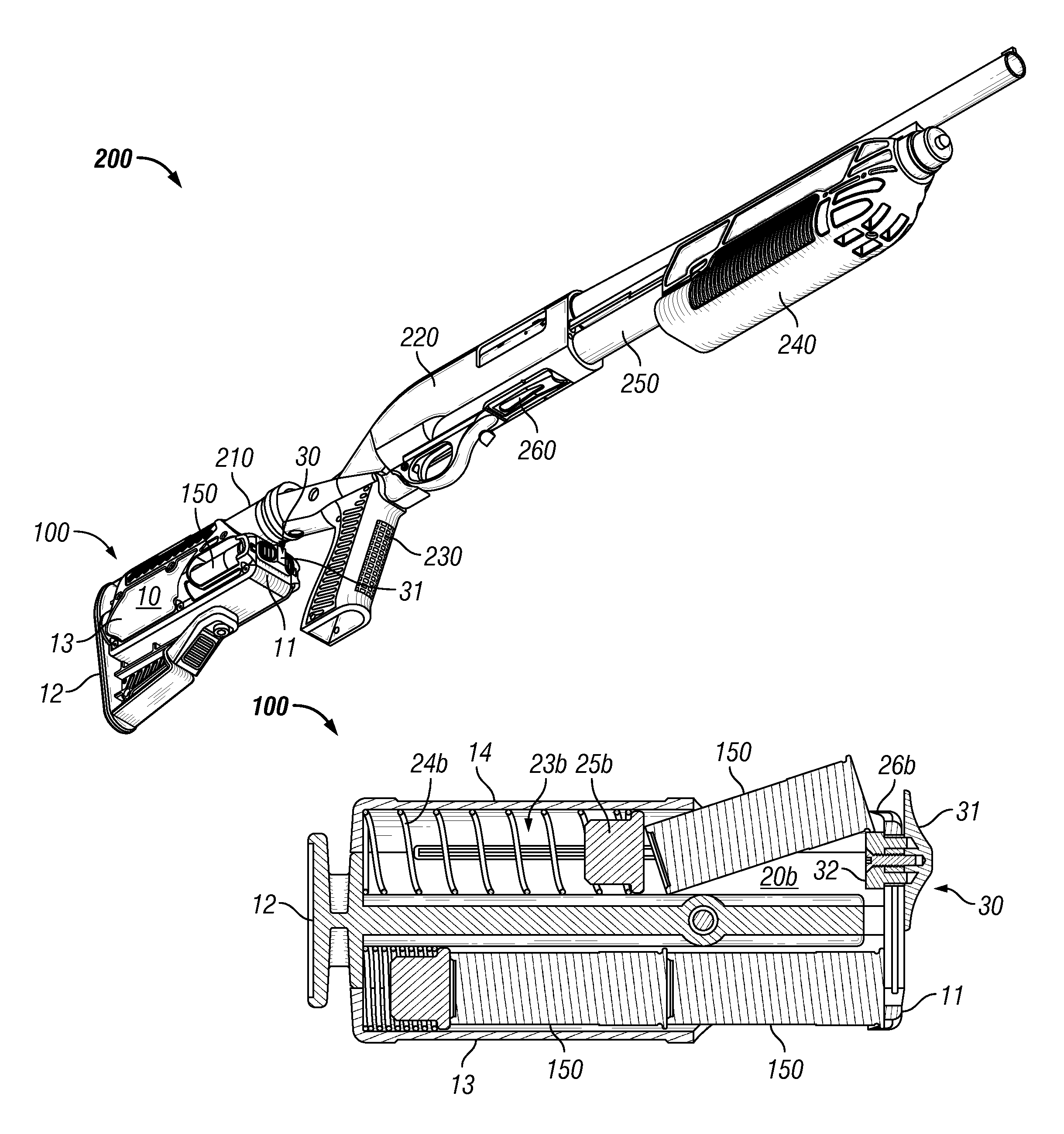 Shotgun shoulder stock shell carrier