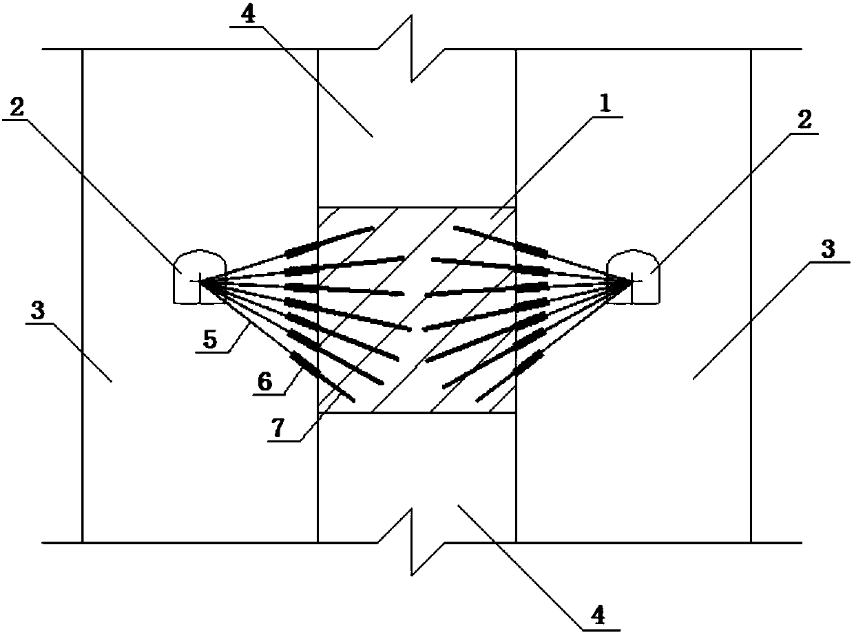 A blasting mining method for horizontal ore pillars in a staged mining method