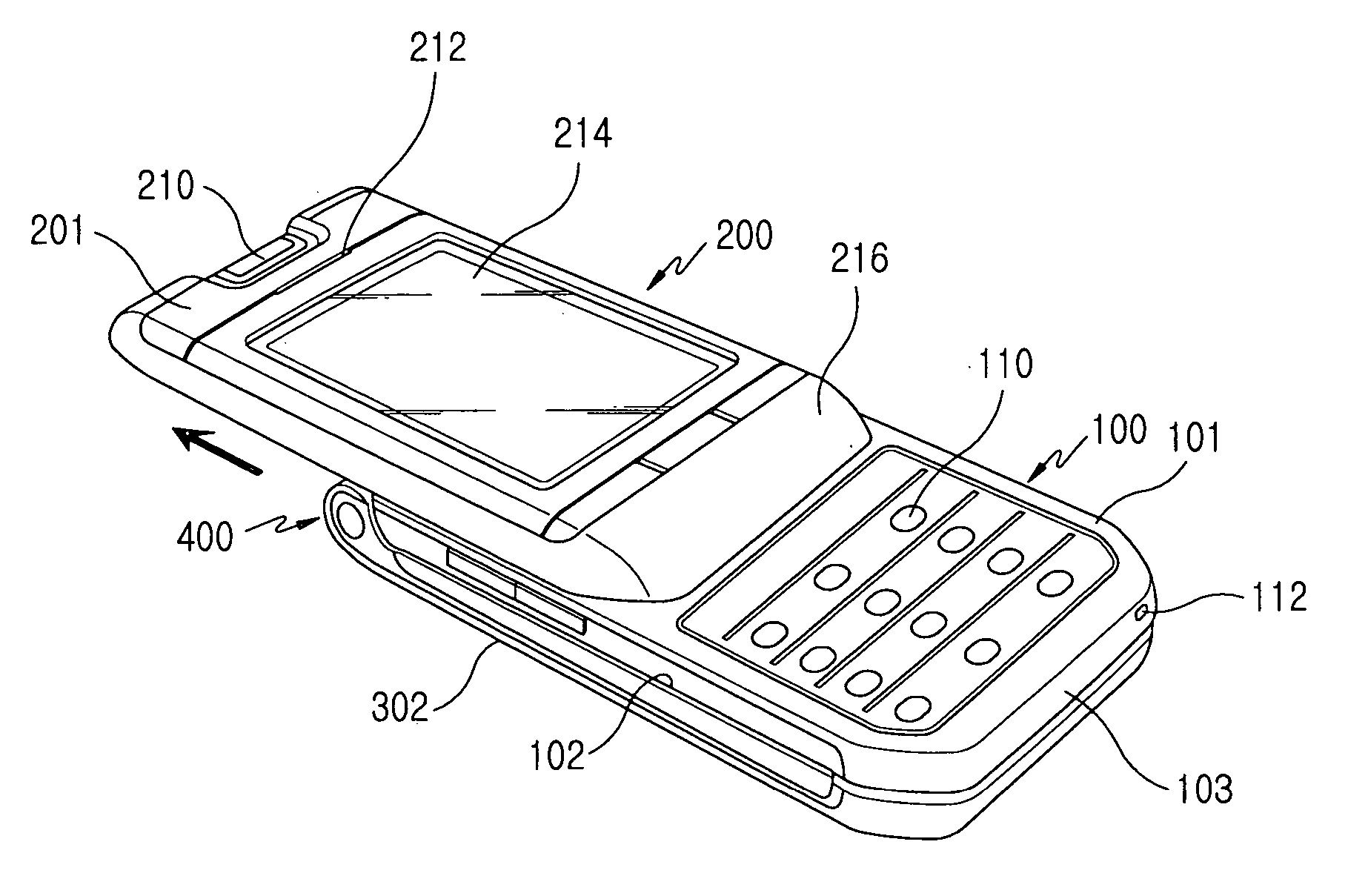 Portable terminal having slidable and foldable housings