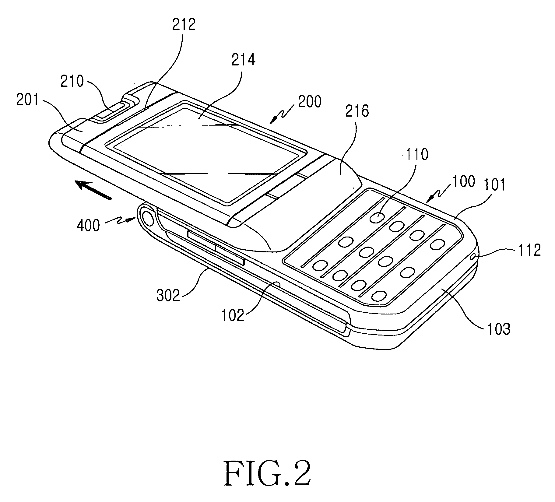 Portable terminal having slidable and foldable housings