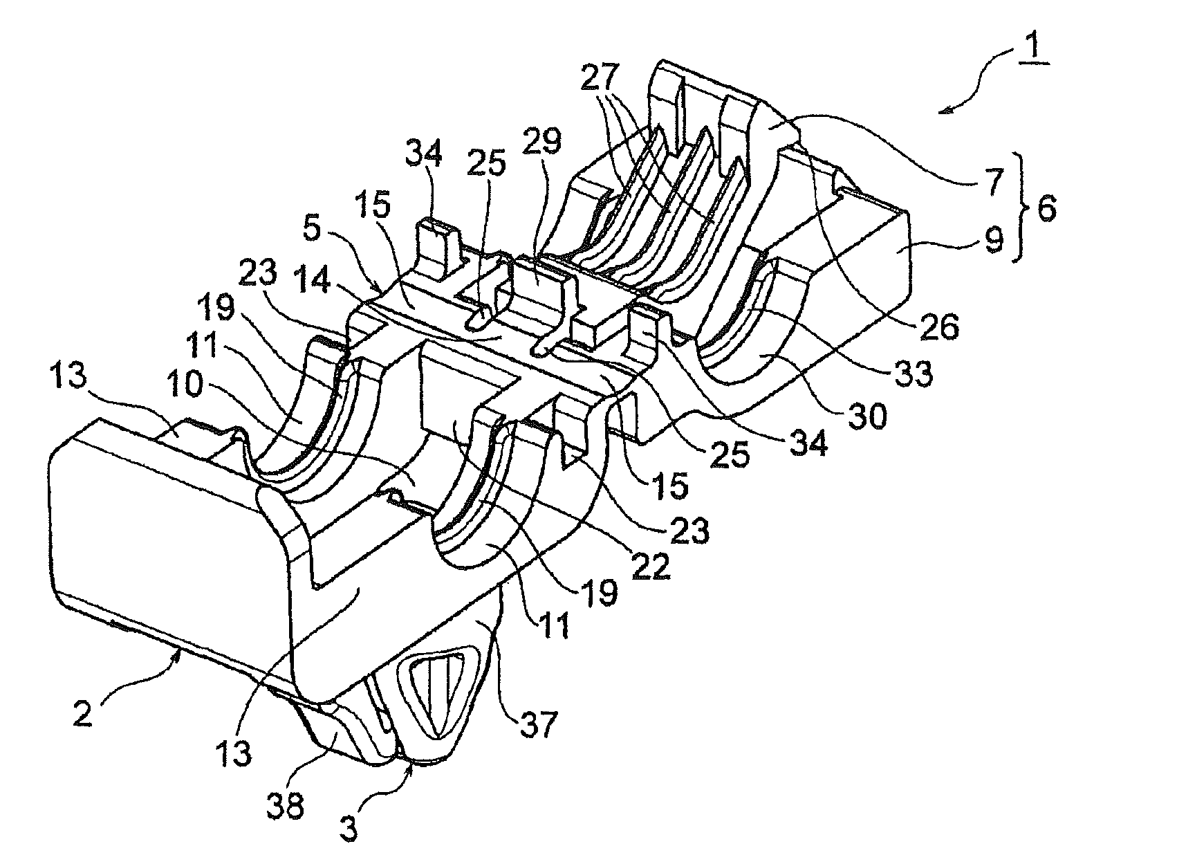 Clamp for corrugated tube