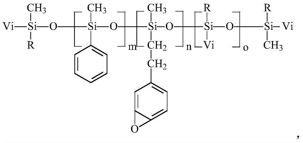 Vinyl phenyl silicon resin with side chain containing epoxy group and preparation method of vinyl phenyl silicon resin