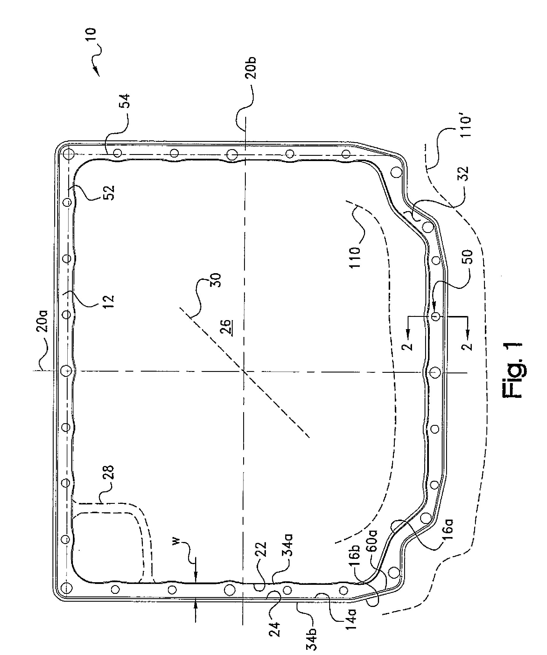 Wedging retainer gasket construction