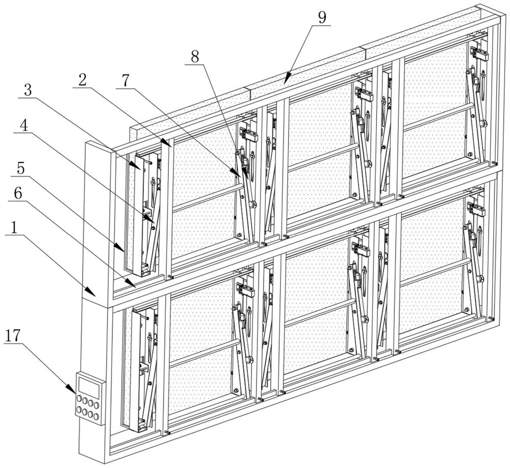 Splicing, mounting, positioning and fixing device for LCD liquid crystal splicing screen