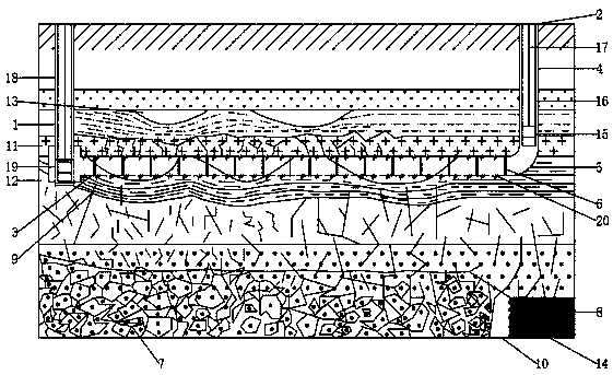 Roof bed separation water and coal-measure gas collaborative draining method