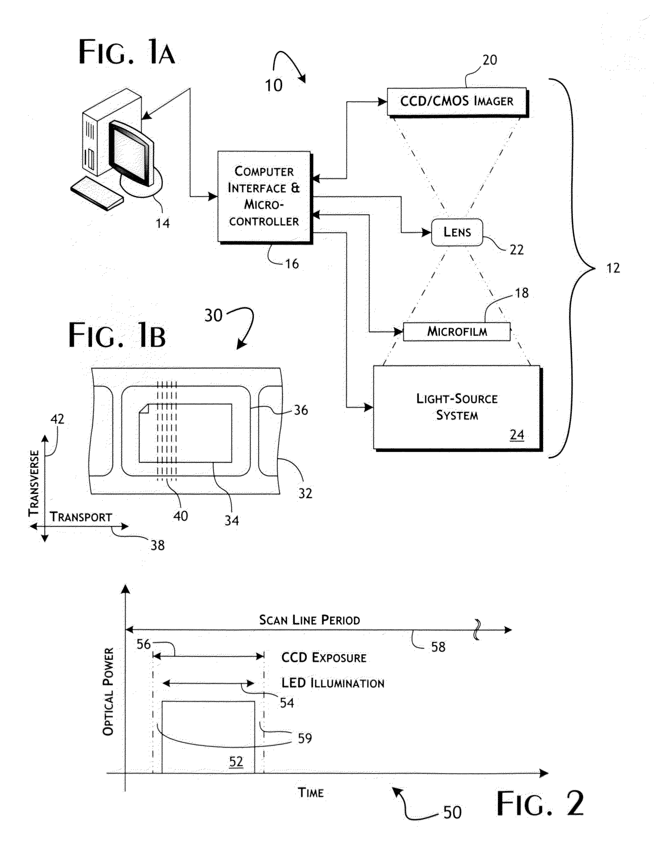 High intensity, strobed led micro-strip for microfilm imaging system and methods