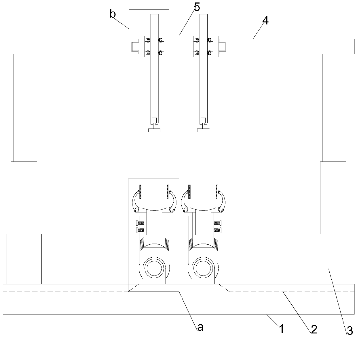 Gray pig iron pipe mechanical cleaning and dust removing device