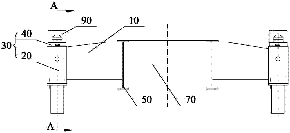 Container lifting device used for interchangeable car body box and transport vehicle