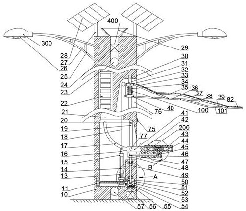 Solar rain-sheltering intelligent street lamp