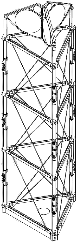 Telescopic truss type binary optical space camera and on-orbit work method thereof