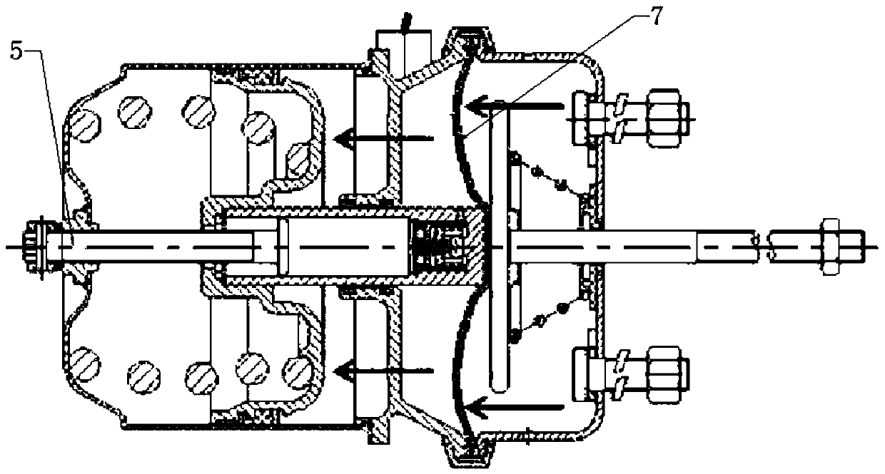 Spring energy storage brake air chamber with function of preventing parking brake force attenuation