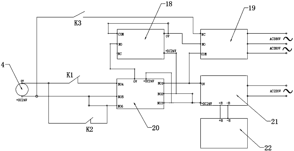 Safe protecting circuit for chicken house power failure and start and system