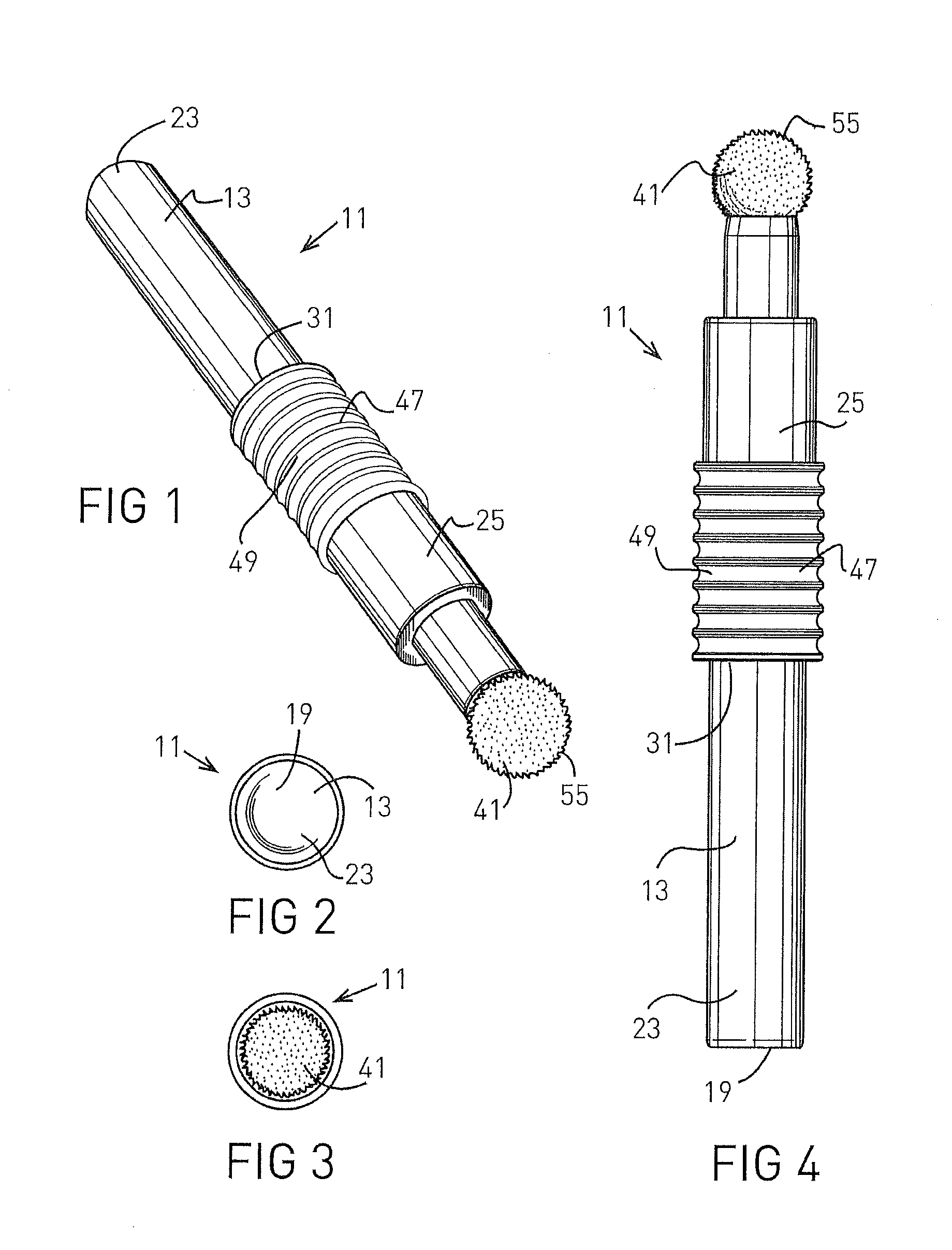 Single and multiple use applicator for volatile fluids having a protective device for guarding against being cut by glass shards formed within the applicator