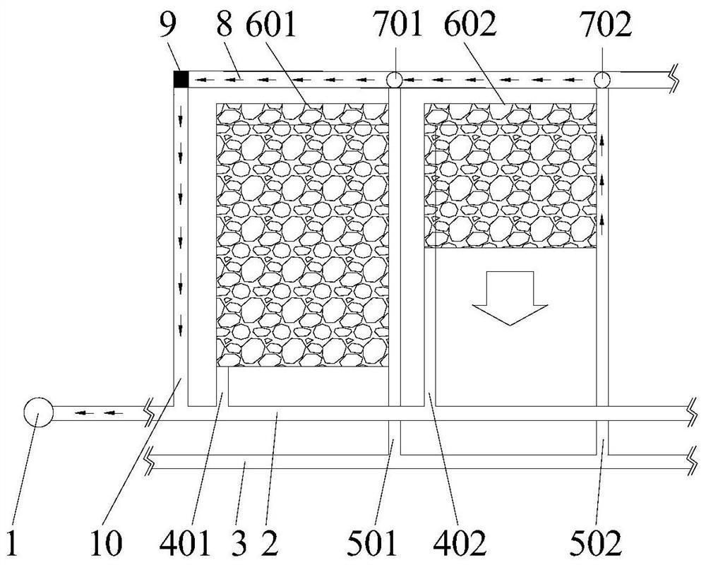 Water-rich roof upward mining face drainage system based on gob-side entry retaining