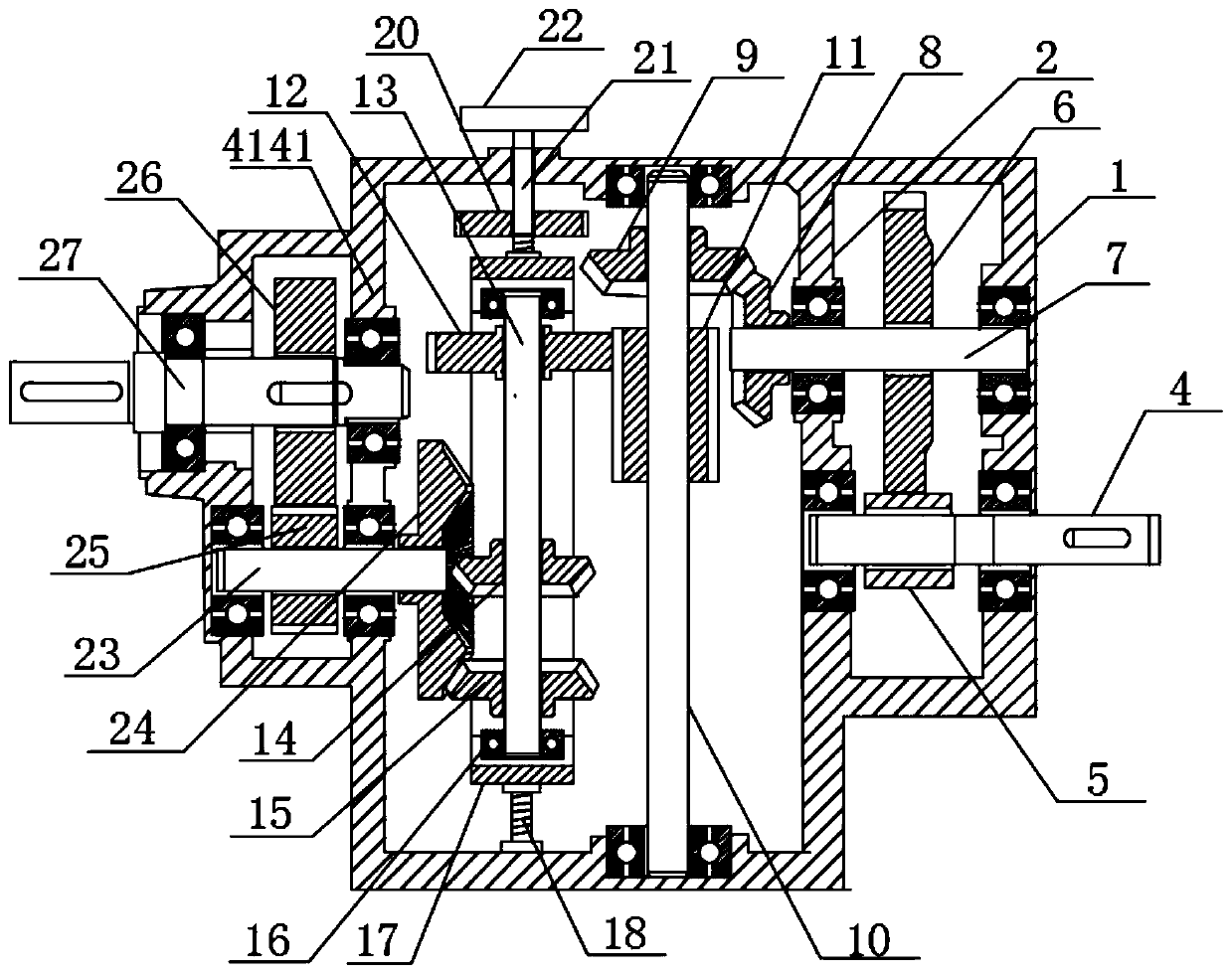 Vertical type rolling mill speed reducer