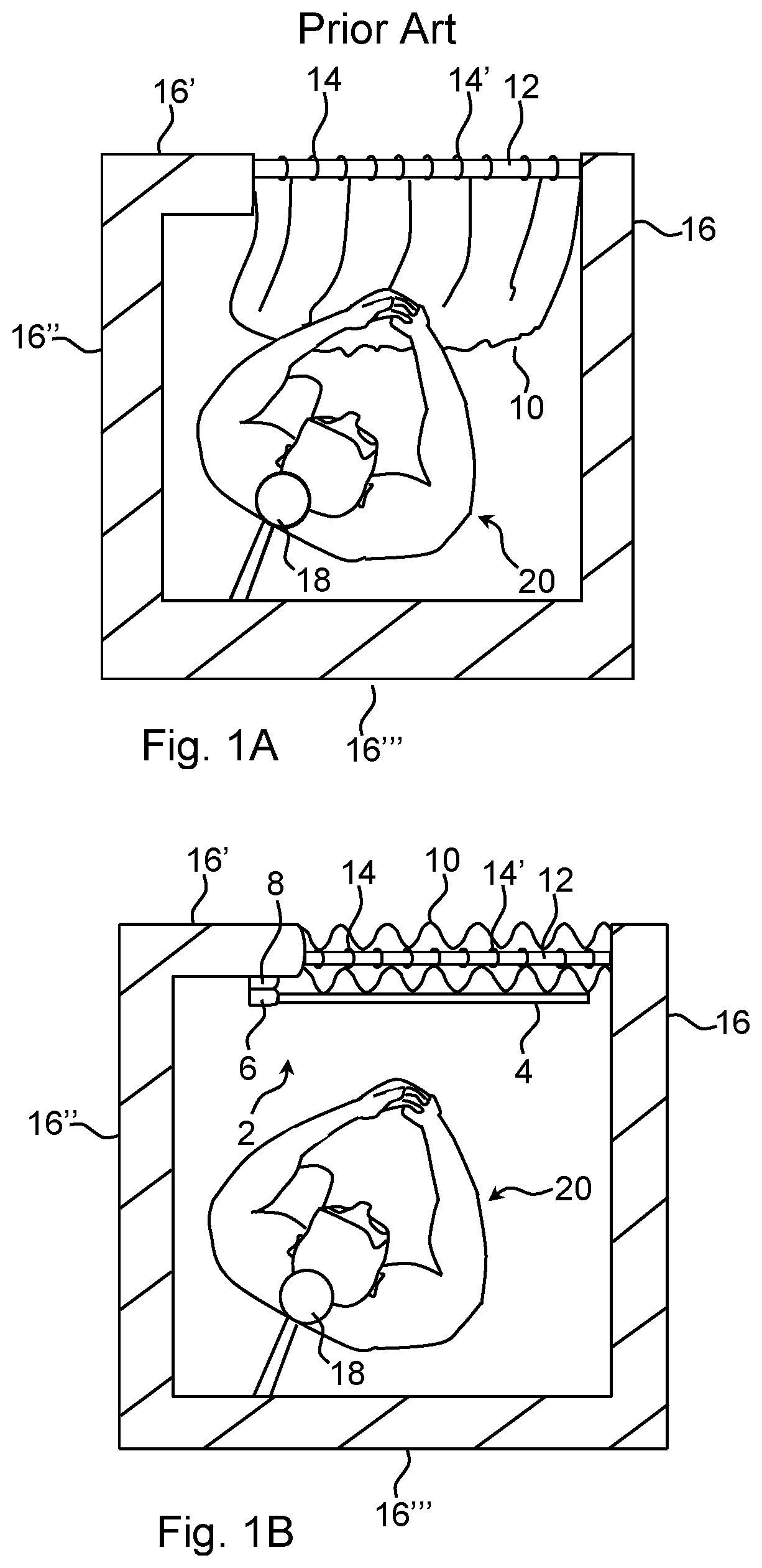 Shower curtain blocking device