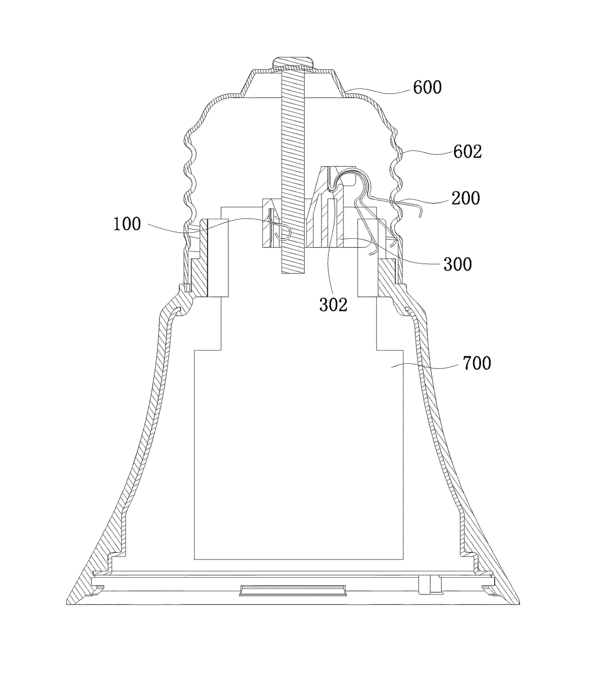 Negative connecting terminal and negative connector for LED bulb drive board and lamp cap