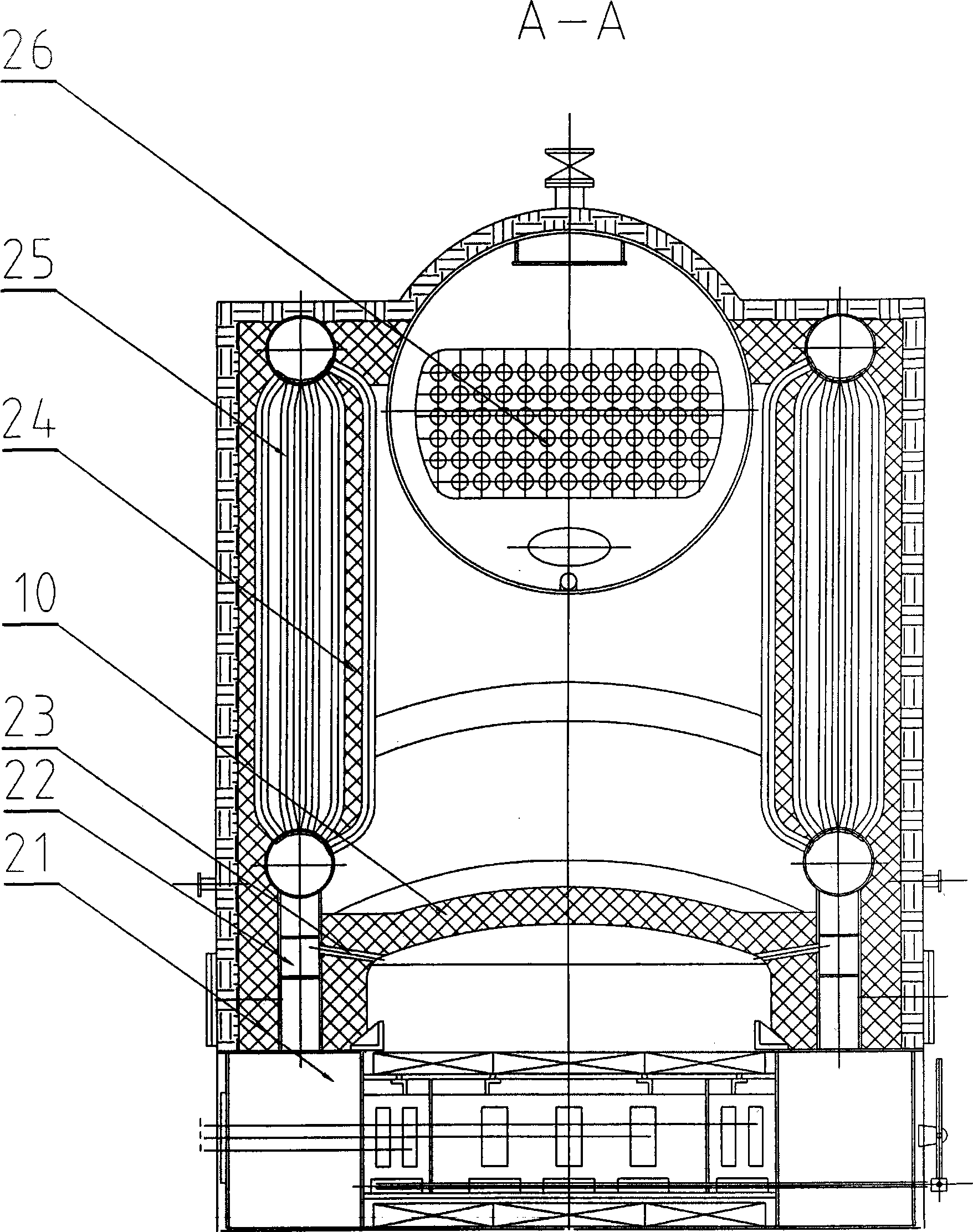 Biomass molding fuel gasification combustion boiler with mechanical travelling grate