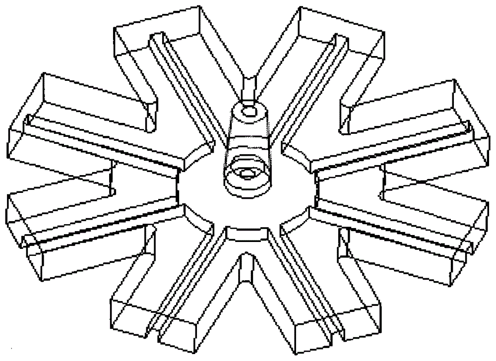 Prismatic multi-path power distributor/ synthesizer based on fan-shaped branch microstrip line