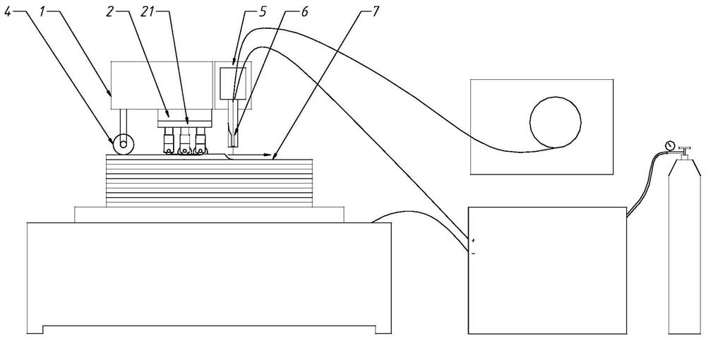 A method and device for hot rolling and rolling of arc wire-feeding additive inclined roller combined wheel