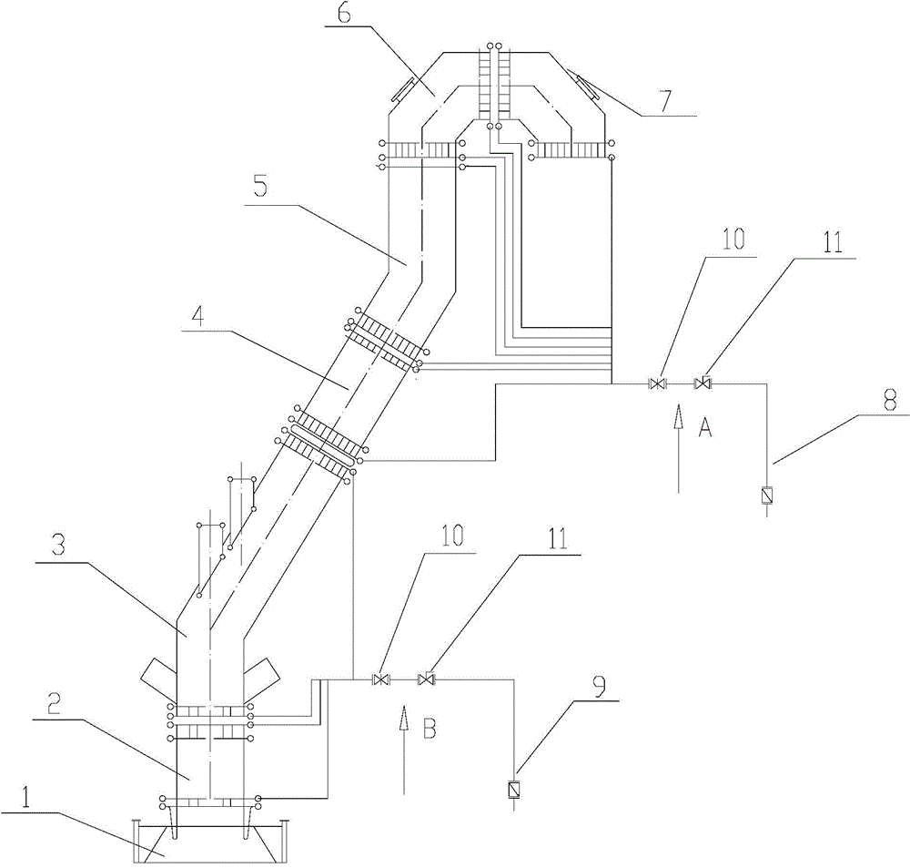 Construction method for blowdown system of converter vaporization flue