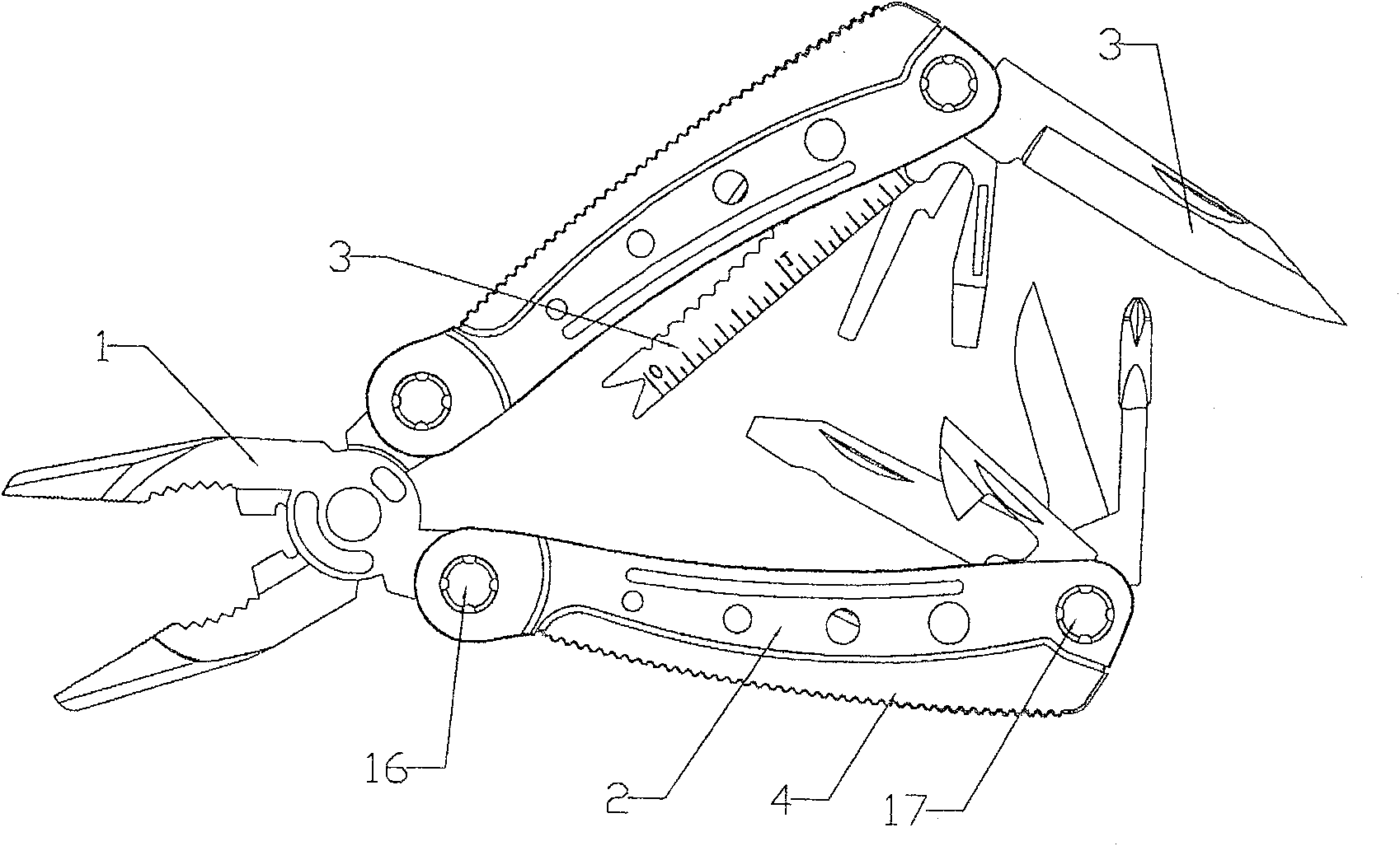 Skid-proof pliers handle for multifunctional folding pliers and manufacturing method thereof